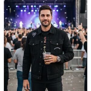 Pleasures x Marilyn Manson Trucker Jacket Black Embroidered Rocker Denim Size L